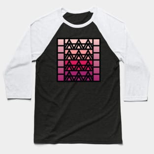 “Dimensional Peaks” - V.5 Red - (Geometric Art) (Dimensions) - Doc Labs Baseball T-Shirt